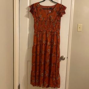 Ann Taylor Rust Colored long maxi dress